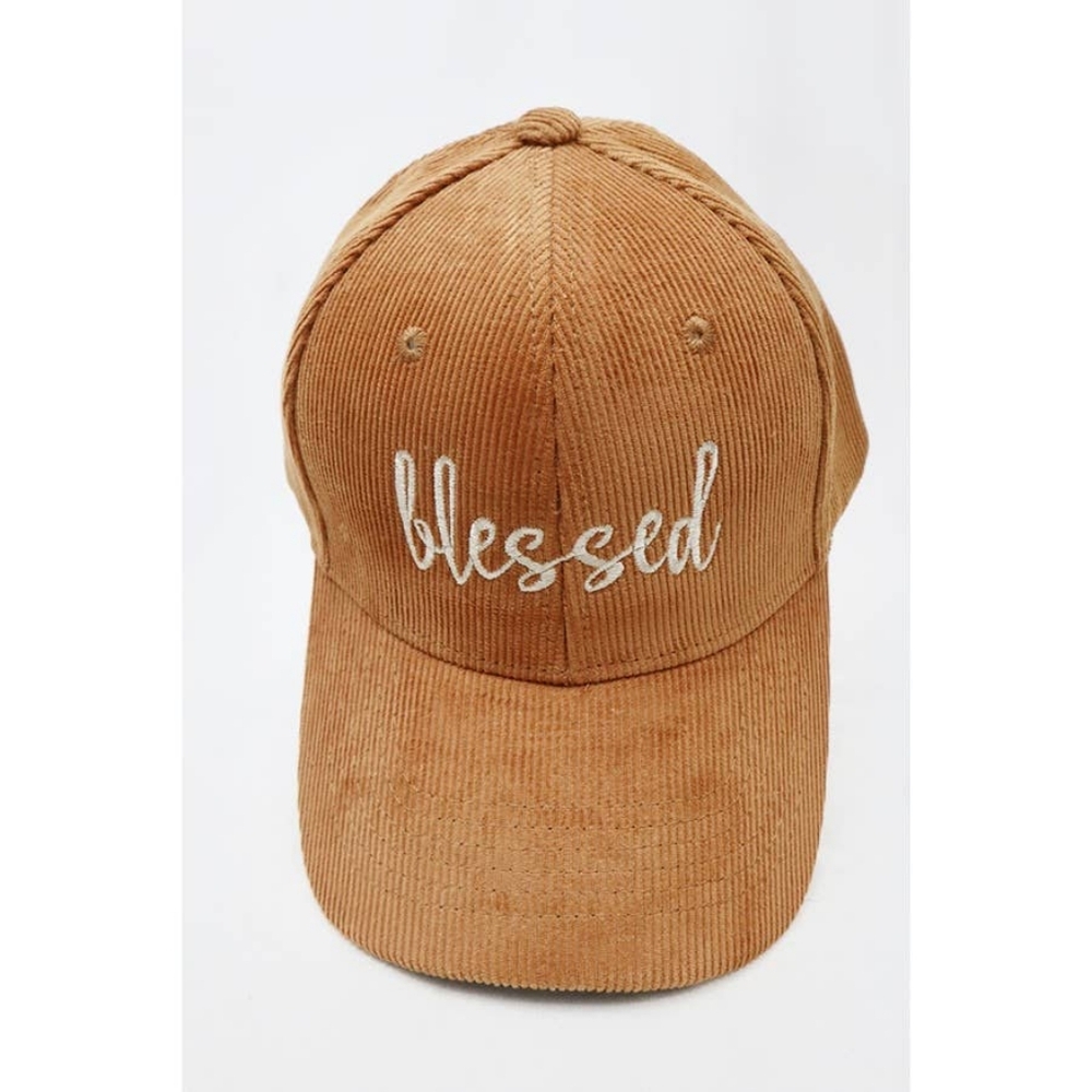 Blessed Embroidered Corduroy Baseball Caps -Corduroy Baseball Caps.